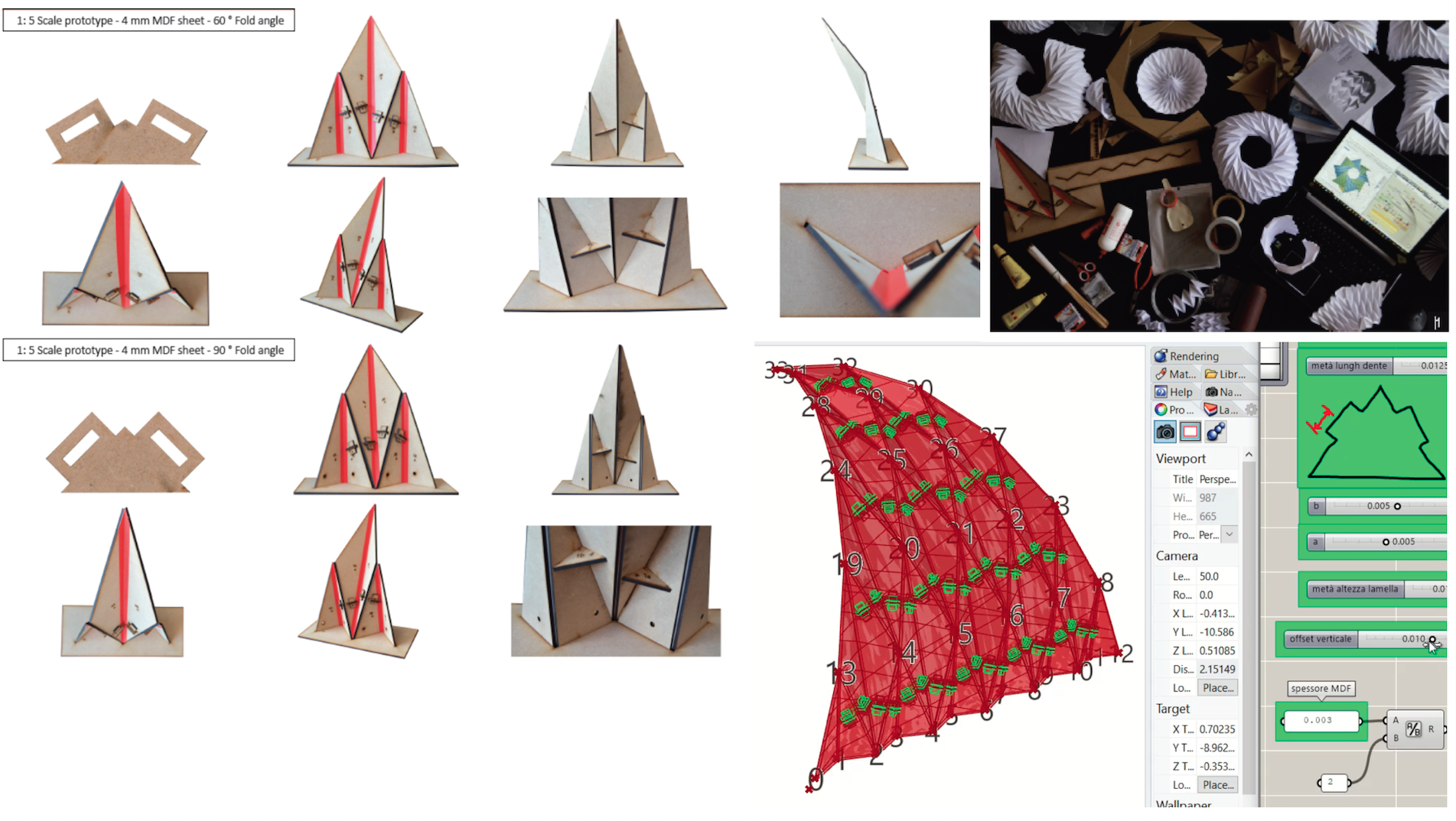 Lasercut origami structures