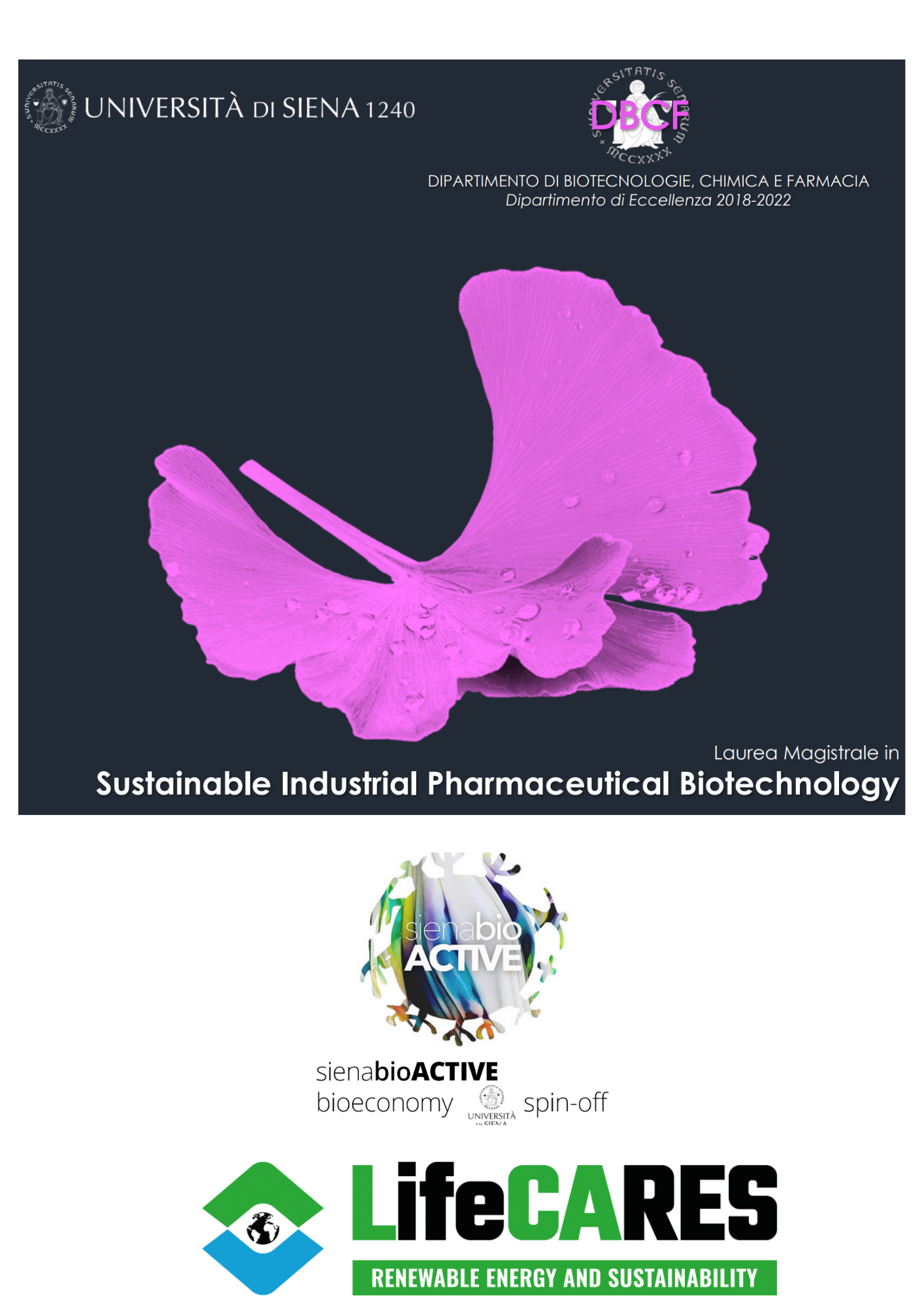 Sustainable Industrial Pharmaceutical Biotechnology, SienabioACTIVE & LIFECARES